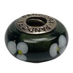 Pandora Sterling Silver 925 ALE Green Murano Glass Flower Bead Charm Photo 1