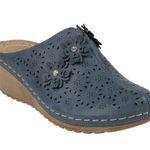 NWT GC Shoes
Women's Krista Perforated Flower Wedge
Mules Blue Size 7 Photo 0