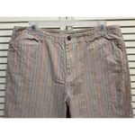 Liz Claiborne First Issue  Striped Cotton Crop Pants‎ Capri Size 12 Zip Pockets Photo 1