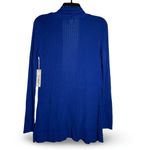 Liz Claiborne  Cardigan Sweater Womens S Blue Open Front Ribbed Knit Pockets NWT Photo 3