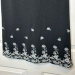 Vintage Jalate Black Sleeveless Dress Floral Border Mini Casual Party Medium Photo 2