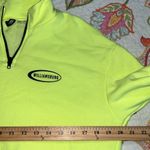 H&M  size medium neon yellow green pullover sweatshirt long sleeve 1/4 zip neck Photo 3