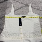 Lulus NWT  Ivory Button Front Knit Sweater Crop Tank Top Photo 6