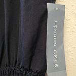 London Times {14} NWT  Deep Navy Cropped Pant Romper Wide Leg Photo 10