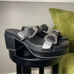 Aerosoles  Shoes Women’s 9.5 Chance Black Leather Slide Platform Sandal Photo 1