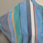 Buckle PATRONS OF PEACE Multicolored Stripe Tie Front Crop Top Size Medium Photo 2