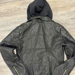 Free People  Faux Vegan Leather Moto Jacket with Detachable Hood Size XS Photo 1