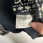 Robert Graham  Embroidered 3/4 sleeve embroidered top black modal silk large Photo 3