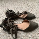 REPORT Hunter Green Tie Ankle D’Orsay Flats Size 6.5 Photo 4