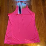 Adidas  pink workout tank with black and white stripe detail in back. Size Large Photo 3