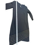 Spense Women’s Black Studded Hem Dress Size 8 NWT Scoop Neck 3/4 Sleeve Sheath Photo 6