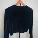 Jessica Howard Black Velvet Long Sleeve Cropped Cardigan Sweater Size Medium Photo 7