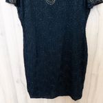 VTG JMC Womens Silk Beaded Dress Size 14 BlackArt Deco Cocktail Gatsby Glam Black Photo 2