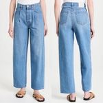 Mother SNACKS The Pleated Fun Dip Puddle Wide Leg Jeans Women’s Size 33 Blue Photo 1