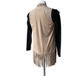 Decree Waterfall Faux Suede Fringe Vest, Sz XS Photo 4
