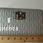 Badgley Mischka NWT Grey Blue Quilted Long Cardholder Wallet Vegan Leather Photo 9