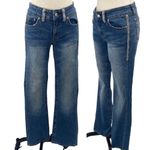 Vintage Y2k Bisou Bisou Jeans Rhinestone Embellished Trim Bootcut Flare Womens 8 Blue Photo 2