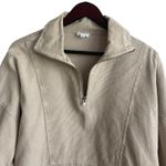 Le lis ‎ Women Top M Beige Collared 1/4 Zip Popover Corduroy Shacket Gorpcore Photo 5
