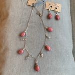 NWT Pink quartz and crystal necklace & earrings Photo 0