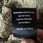 POL  Oversize Olive Green Chunky Knit Olive Sweater with Hoodie and Ties. Nubby Photo 5