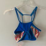 Colorful Women's Bathingsuit top or Sports Bra. Large Blue Photo 3