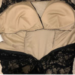 Speechless Y2K Ruched Black Lace Overlay Cream Nude Flesh Illusion Open Keyhole Back Sleeveless V Neck Knee Length Midi Mini Dress Medium Sexy Formal Black Tie Cocktail Evening Photo 4