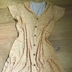 Yellow patterned lightweight mini dress Yellow Photo 10