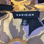 PARISIAN Women Floral Print Faux Wrap Ruffle Long Sleeve Mini Dress Size 8 Black Photo 6