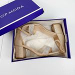 Top Moda Diamond-1 Rose Gold Glitter Block Heel Ankle Strap Sandals Size 8 Photo 10