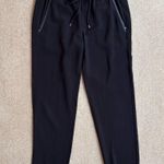 Vince Black Cropped Pants Leather Trim Adjustable Waist XS/Small Photo 0