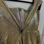 Sandro  Palacia Off The Shoulder Mini Dress Metallic Gold Size L Photo 8