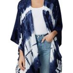 Fifteen Twenty  Navy Blue Tie Dye Rayon Kimono Cardigan Size Small Photo 0