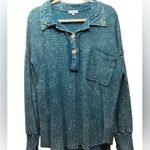 White Birch  mineral wash waffle knit pullover. Size Medium Photo 0