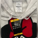 Disney NWT  Minnie Mouse Licensed Character Crochet Patch Hoodie Heather Gray M Photo 4