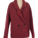 EXPRESS Vintage  Wool Y2K Red Black Heathered Tweed Pea Coat Jacket Size Small S Photo 0