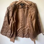 Alfani Vintage  100% Leather Suede Tan Moto Jacket Large Photo 4