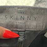 White House | Black Market π Skinny Ankle Silver Metallic Coated Jeans Photo 4