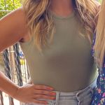 Kaileigh Green Ribbed Tank Bodysuit Photo 4