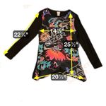 Chico's Women Small (0) Floral Tulip Hem Black Shirt from "Hustlers" Paisley Photo 10