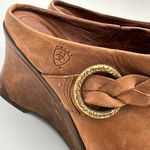 Ariat  Brown Distressed Braided Wedge Slip On Mules Size 9 Photo 2