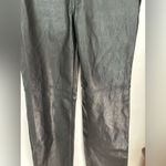 Princess Polly  faux leather black raw hem pants size 2 Photo 2