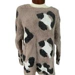 Bini boutique e sweater cheetah leopard print soft Large fizzy Black Photo 0