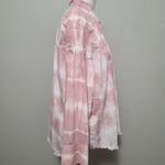 ZARA  pink tie dye oversized raw hem button down size xs Photo 4