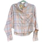 Free People PLAID CROPPED BUTTON DOWN Photo 2