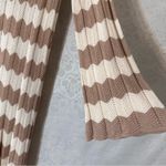 Anna Kay. Crochet Striped Brown Tan and Cream Women Sweater Dress Small Photo 3