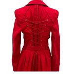 Anthropologie  Elevenses Red Corset Lace Up Trench Coat Photo 5