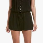 Splendid  Voile Pleated Romper Rayon Black Sleeveless XS Minimal Beachy Boho Chic Photo 0