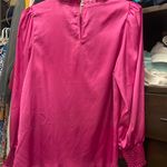 Boutique, Long Sleeve, Hot Pink Silk Top Photo 1