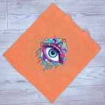 New cotton shopping bag tote Tie dye rainbow eye 16x14 handcrafted handmade Blue Photo 0