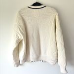 Aerie Offline by Quilted Knit Cardigan Puffer Cream Navy Oversized Sweater Cozy Photo 10